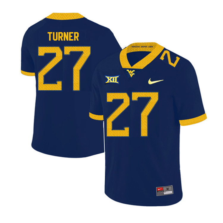 NCAA Men's Tacorey Turner West Virginia Mountaineers Navy #27 Nike Stitched Football College 2019 Authentic Jersey BJ23N44ZY